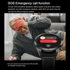 An elderly man is shown in distress, with a smartwatch displaying an SOS function prominently in the foreground. Produktbild-Vorschau