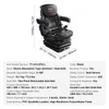 A black tractor seat with shock absorption system and adjustable features, shown from a slightly elevated angle against a white background. Dimensions and specifications are displayed with text and measurement lines. Náhľad obrázku produktu