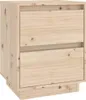 A close-up, front-facing view of a wooden nightstand with two drawers. Náhľad obrázku produktu