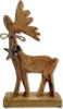 Mango-Holz und Metall Figur Rentier braun mit silber Stern Produktbild-Vorschau 1