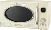 A vintage-style cream-colored microwave oven with silver accents. Podgląd zdjęcia produktu