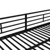 A close-up view of a black metal bed frame, showing the slats and side rails. Anteprima dell’immagine prodotto