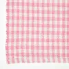 HOMESCAPES Webteppich rosa-weiß kariert - Baumwollteppich Produktbild-Vorschau 3