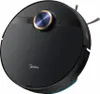 A black robot vacuum cleaner with gold and blue accents, shown from a diagonal angle against a white background. Podgląd zdjęcia produktu