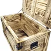 Dřevěná truhla 80 cm velká dřevěná truhla s kovovými Náhled obrázku produktu 3