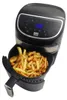 A black air fryer with a basket full of french fries. Náhľad obrázku produktu