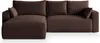 A brown sectional sofa is shown from the front on a white background. Produktbild-Vorschau