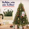 A decorated artificial Christmas tree with gifts underneath, and close-up images of its branches and remote control. Náhled obrázku produktu