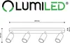 LUMILED Deckenleuchte Deckenstrahler 4-flammiger 230V GU10 Produktbild-Vorschau 5