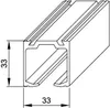 A technical drawing of a sliding door track with dimensions. Produktbild-Vorschau