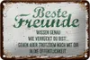Blechschild Spruch 12x18cm Beste Freunde wissen grün braun Produktbild-Vorschau 2