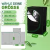 A hydroponic grow box with size options and dimensions displayed. Náhľad obrázku produktu