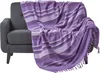 HOMESCAPES Copriletto Marocco, a righe viola, 150 x 200 cm Anteprima dell’immagine prodotto 1