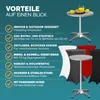 A marketing image showcasing the features of a CASARIA® 2in1 Stehtisch. Anteprima dell’immagine prodotto