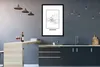 MuchoWow® Gerahmtes Poster Stadtplan - Schwarz und weiß - Produktbild-Vorschau 5