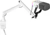 A white microphone with a boom arm attached to a desk clamp. Anteprima dell’immagine prodotto