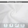 Close-up of white sheer fabric with icons and text describing product features. Produktbild-Vorschau