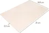 A thin wooden board with dimensions indicated by measurement lines. Produktbild-Vorschau