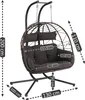 A hanging chair with dimensions indicated by measurement lines and text. Produktbild-Vorschau