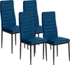 Four blue dining chairs are arranged in a group against a white background. Produktbild-Vorschau