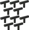 10er-Set moderne schwarze Möbelknöpfe aus Edelstahl mit Produktbild-Vorschau 1
