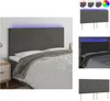 vidaXL LED Kopfteil Dunkelgrau 200x5x118/128 cm Samt -  Produktbild-Vorschau 1