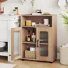 Mobiletto da bagno COSTWAY, mobiletto da bagno con 2 ante e Anteprima dell’immagine prodotto 2