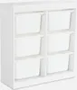 A white storage unit with six white bins. Produktbild-Vorschau