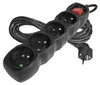 Prodlužovací kabel 5 m / 4 zásuvky / s vypínačem / černý / PVC / 1 mm2 Produktbild-Vorschau