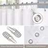 Duschvorhang Leinen 152 x 214 cm Weiß mit Metallringen Produktbild-Vorschau 3