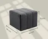 LIKMA Pouf, Hocker Schwarz 46x35x46 cm, 3D-Effekt Velvet Produktbild-Vorschau 7