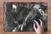 MuchoWow® Schreibtischunterlage Marmor - Schwarz - Gold - Produktbild-Vorschau 3