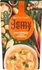 A product package for a soup, with ingredients and a bowl of soup shown. Podgląd zdjęcia produktu
