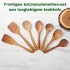 Bikolo® Sada dřevěného kuchyňského náčiní 7dílná - Dřevěná Náhled obrázku produktu 3