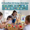 A teacher or parent is showing a 3D printer and various 3D printed objects to children in a classroom or play area. Náhľad obrázku produktu