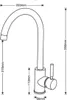 A technical drawing of a kitchen faucet with dimensions. Produktbild-Vorschau