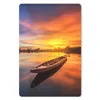 MuchoWow® Mauspad Mousepad Boot - Wasser - Sonnenuntergang Produktbild-Vorschau 1