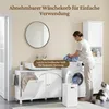 Yaheetech Waschbeckenunterschrank mit Wäschekorb, Produktbild-Vorschau 4
