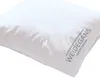 A white pillow with text printed on it. Produktbild-Vorschau