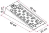 A diagram showing the dimensions of a leveling system for vehicles. Produktbild-Vorschau