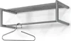 Design Wandgarderobe Smooth mit vernickieltem Stahlrohr-Gestell in Silber und integrierter Kleiderstange, Gesamtansicht. Produktbild-Vorschau
