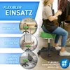 A collage showcasing a green rolling stool in different settings, with a main image of a hairdresser using the stool. Náhľad obrázku produktu