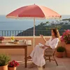 Sonnenschirm mit Fransen 155 cm Mediterran Koralle neigbar Produktbild-Vorschau 2