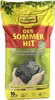 A bag of charcoal with hands holding some of the charcoal. Produktbild-Vorschau