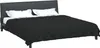A black comforter on a bed with white pillows. Produktbild-Vorschau