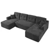 VASAGLE U-Form Sofa 6-Sitzer Modulares Cord Sofa mit Kissen Produktbild-Vorschau 2