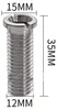 A close-up, well-lit studio shot of a metal threaded component with measurement indicators. Produktbild-Vorschau