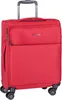 A red trolley suitcase with a telescopic handle and wheels, shown from the front. Produktbild-Vorschau