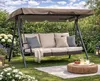 Hollywoodschaukel Dachbezug 200 x 145 cm Taupe Wasserdicht Produktbild-Vorschau 3