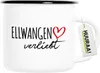 Huuraa Emaille Tasse Ellwangen Jagst verliebt 300ml Vintage Produktbild-Vorschau 1